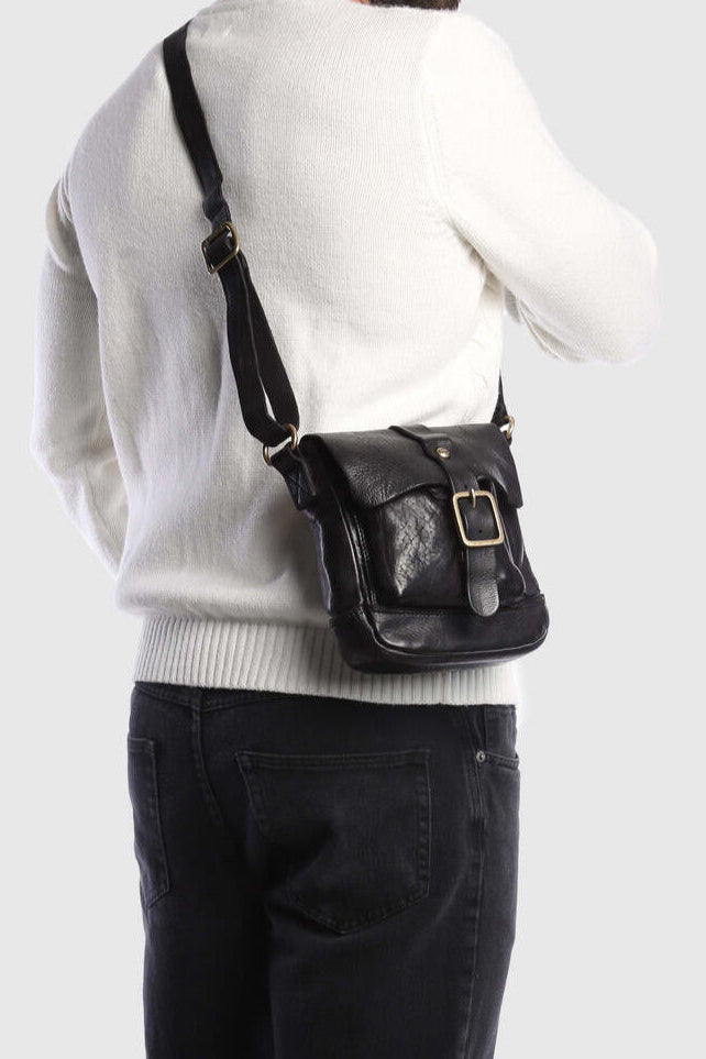 Spino crossbody taske, small - sort
